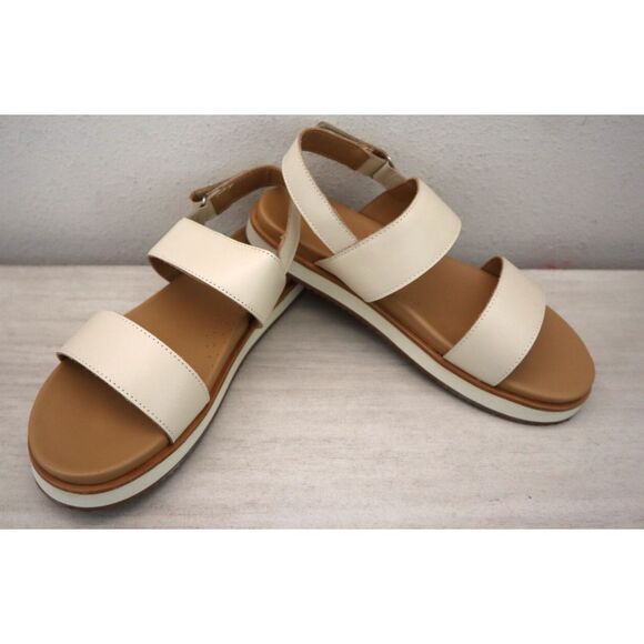 Nisolo Women's Sz 8.5 Bone/Beige Go-To Flatform 2.0 Leather Sandals - Picture 3 of 15